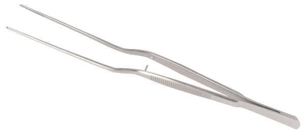 RU 4054-20 / Dressing Forceps Taylor, Bayonet Shaped, 1.5mm
, Dissect. End, (L) 19.5cm
 - 7 3/4"