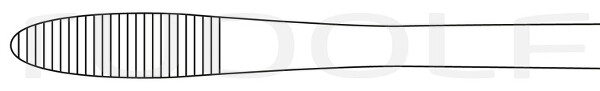 RU 3887-25 / Pinza Per Tamponeamento Collin, Retta 25,0 cm