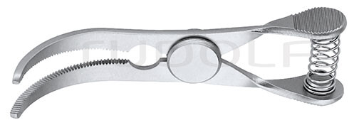 RU 7586-11 / Pinza Bulldog , Curva 3,5 cm