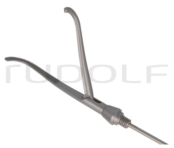 RS000-918 / Insert Grasping Fcps., Long, Curved, Double Action, Ø 10 mm