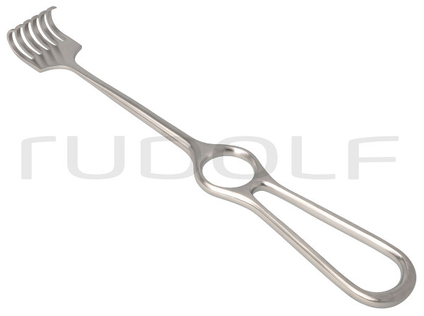 RU 4508-06 / Divaricatore Kocher, Semi-Acuto, 6 Denti 22,5 cm