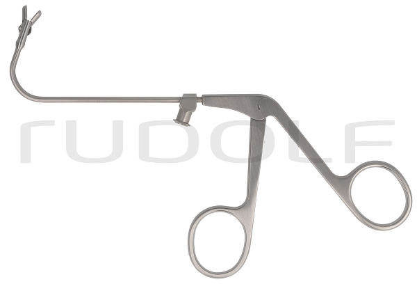 RU 8114-02 / Doppellöffel Zange, Vertikal Öffnend, Ø 4 mm, 110° N. Oben Geb., (Nl) 8 cm, mit LUER-LOCK