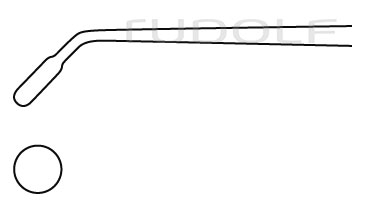 RU 8846-52 / Mikro-Ringkürette, Aufgeb., 45° 24 cm, Ø 4 mm