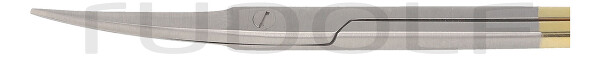 RU 2407-09M / Fine Scissors, Cvd., Sc,Tc 9 cm, 3 1/2"