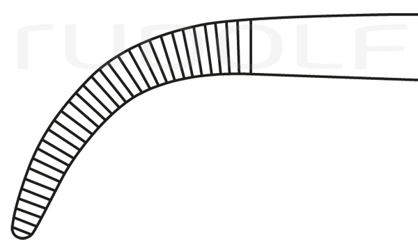 RU 3329-01 / Dissecting Clamp Sawtell, Curved, 18 cm - 7"