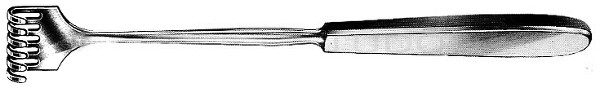 RU 4504-06 / Divaricatore Volkmann, Smusso, 6 Denti 22,5 cm