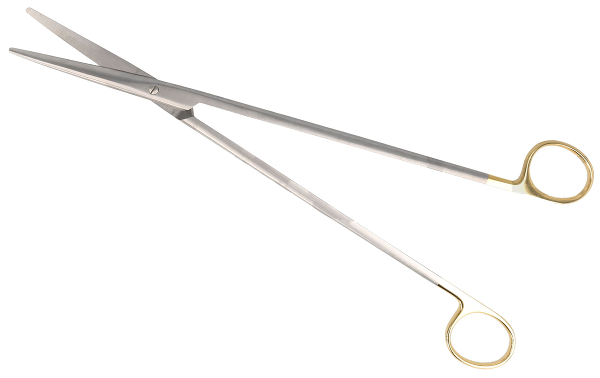 RU 1334-30 / Scissors Metzenbaum, Bl/Bl, Cvd., TC 30 cm, 12 "