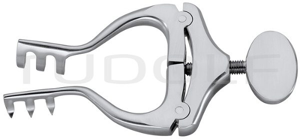 RU 4680-10 / Retractor Jansen, Sharp, 3x3 Teeth, Spread 45 mm, 10 cm - 4"
