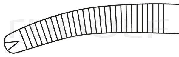 RU 3511-20 / Pinza Peritoneale Faure, Curva Leg. 1x2D., 20,0 cm