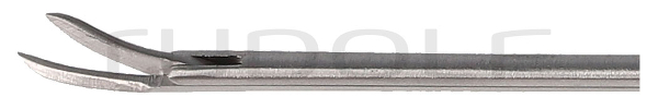RU 7892-15 / Mikro-Ohrschere Bellucci, Rechts Gebogen, Schaftlänge 8 cm,