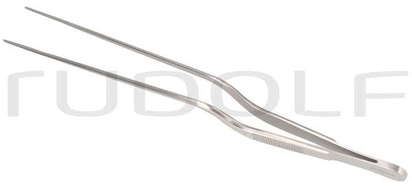 RU 7864-30 / Ear Dressing Forceps Jansen/Grünwald, Bayonet-Shaped, 1.2 mm, 21 cm - 8 1/4"