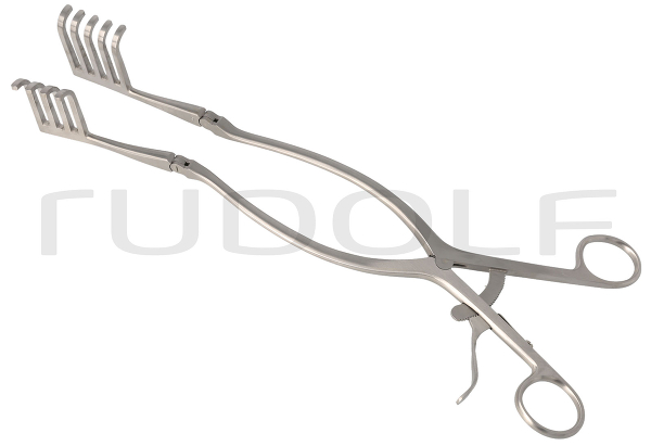 RU 4739-12 / Retractor Beckmann-Adson, Blunt 44mm
, 32cm
, 12 1/2", 4x5 Teeth
