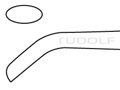RU 5357-22 / Cuillère Tranchante Bruns, Angulée 43 cm, 3 mm