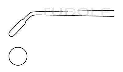 RU 8846-53 / Mikro-Ringkürette, Aufgeb., 45° 24 cm, Ø 5 mm