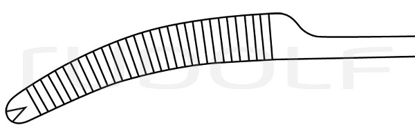 RU 3506-20 / Pince P. Le Péritoine Mikulicz, 1x2 Dents 20 cm