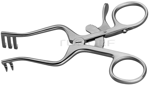 RU 4701-10 / Divaricatore Weitlaner, Smusso, 2x3 Denti 10,5cm