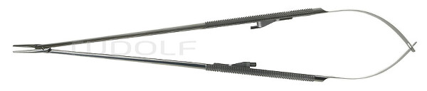 RU 5864-23G / Needle Holder Microgrip, Stand., Round Hdl Str., W. Ratchet, 23cm, 9"