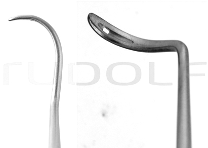 RU 6105-01 / Ago Per Legatura Deschamps, Smusso, Piccolo, Per Mano Destra, 22,5 cm, Curvo A Sinistra