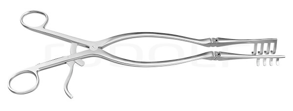 RU 4743-31 / Divaricatore Beckmann-Adson, Smussi 31cm, 4x4 Denti