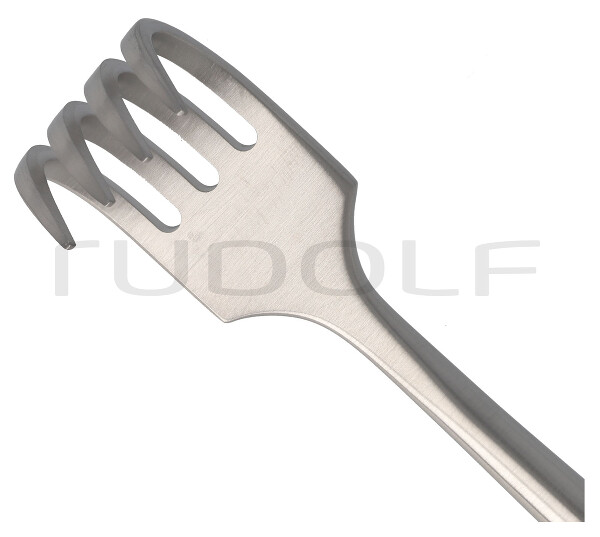 RU 4508-04 / Wundhaken Kocher, Halbscharf, 4Z. 22,5 cm