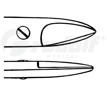 RU 2890-12 / Forbice Beebee Per Corona, Sm/Sm, Retta Dentellata, 12,0 cm