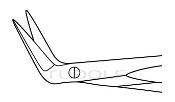 RU 1771-60R / Forbice Vascolare, Ac/Ac, Manico Piatto 60°, Streamline, 18,0 cm