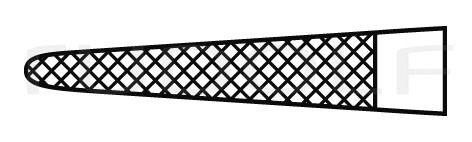 RU 6056-13 / Portagujas Halsey TC Estriado, 0,4 mm, 1 mm, 13 cm