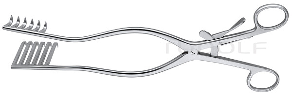 RU 4745-27 / Divaricatore Per Emilaminectomia Sin. 42mm, Destra 22mm, 28cm, 6x6 Denti