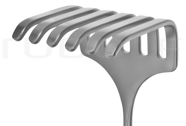 RU 4517-03 / Wundhaken Israel, 6 Zähne 25,0 cm, 50x60 mm