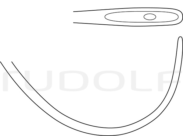RU 6112-28 / Aguja P/Ligadura Deschamps, Roma, Para Mano Izquierda, 28 cm, Curva Ala Derecha