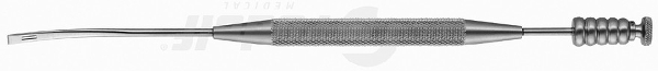 RU 6429-01 / Saug-Raspatorium Gorney, Gebogen 18,5 cm, 3 mm