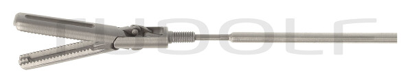 RS000-765 / Aufsatz Hunter Darmfasszange, Atraumatisch, Gefenstert, Doppelbeweglich, Ø 5 mm,  450 mm