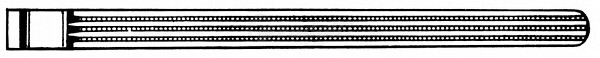 RU 6552-22 / Pinza Intestinale Kocher-Atrauma, Retta 22cm