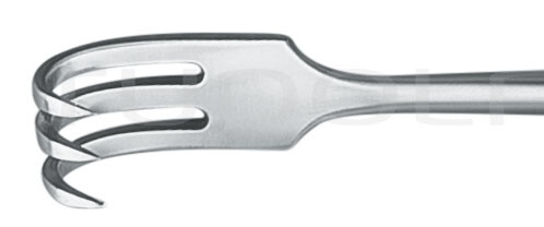 RU 4506-03 / Écarteur Kocher, Pointu, 3 Dents 22,5 cm