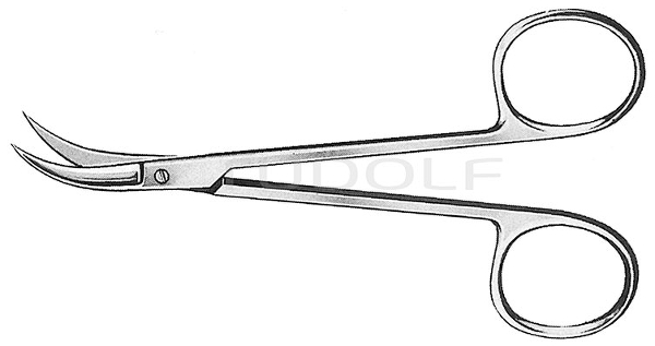RU 2416-11 / Fine Scissors, Sickle Shaped, (L) 11,5 cm - 4 1/2"