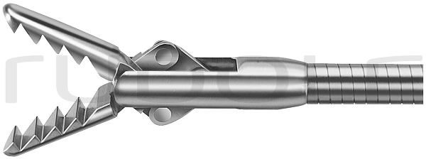 RF255-603 / Fasszange, Halbstarr, Alligatormaul 5 Charr./1,6 mm, NL 600 mm, Doppelbew.