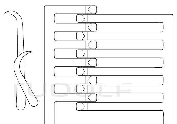RU 4745-27 / Divaricatore Per Emilaminectomia Sin. 42mm, Destra 22mm, 28cm, 6x6 Denti