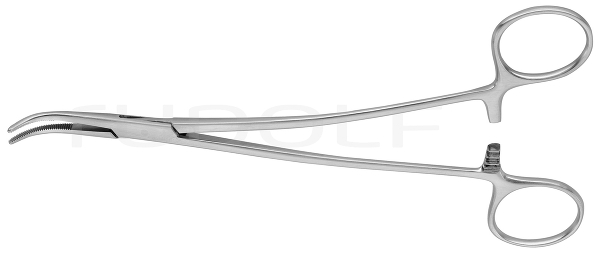 RU 3290-21 / Ligatur Fcps Overholt-Slim, S-Cvd., 18.5 cm - 7.25"