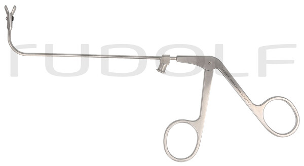 RU 8114-05 / Pinza De Doble Cuchara, Corte Vertical Ø 4 mm, 90° Curva Hacia Arriba, 12 cm, Con LUER-LOCK