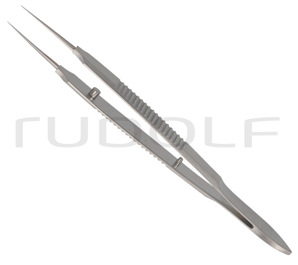 RU 9855-10 / Pinza Per L'iride Mod. Bonn, 1x2D, Retta 0,12mm, 10cm