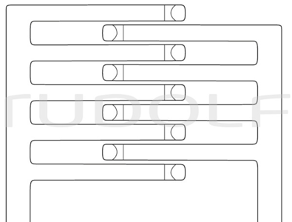 RU 4739-12 / Écarteur Beckmann-Adson, Mousse, 4x5Dents 33 cm, 44 mm