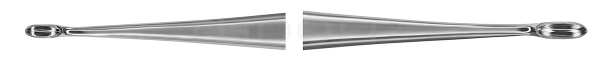RU 7922-18 / Ohrlöffel Barth, Scharf, Doppelendig, 8 x 2,7 mm, 5,5 x 2,1 mm, 18 cm